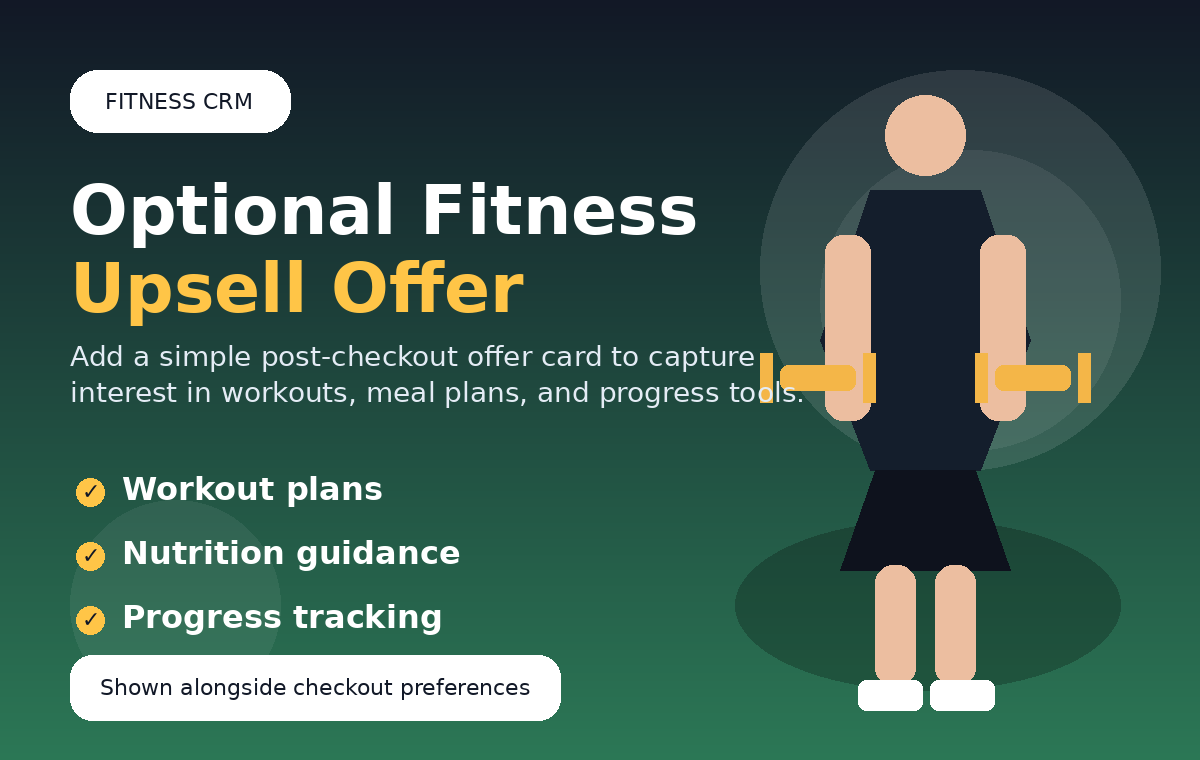 Fitness CRM upsell card